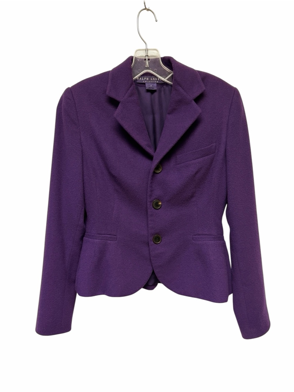 Vintage Ralph Lauren Collection Purple Label Cashmere Blazer 6 Union Made in USA